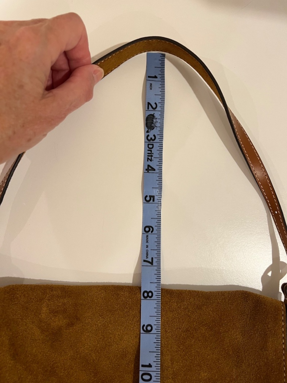 STAUD Harlow Buckle Shoulder Bag Tan Suede Gold Hardware Flap Purse - Picture 6 of 6